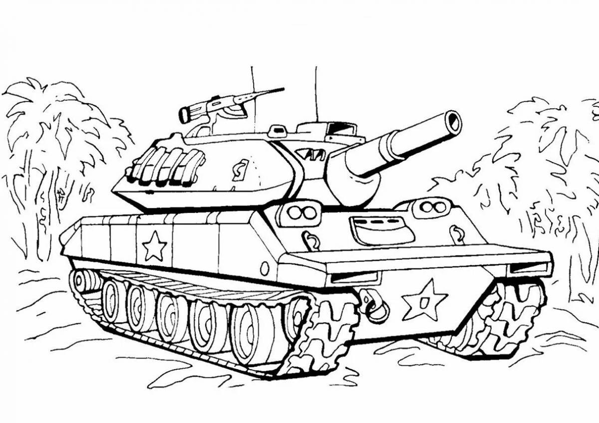 Shiny Russian tanks coloring page