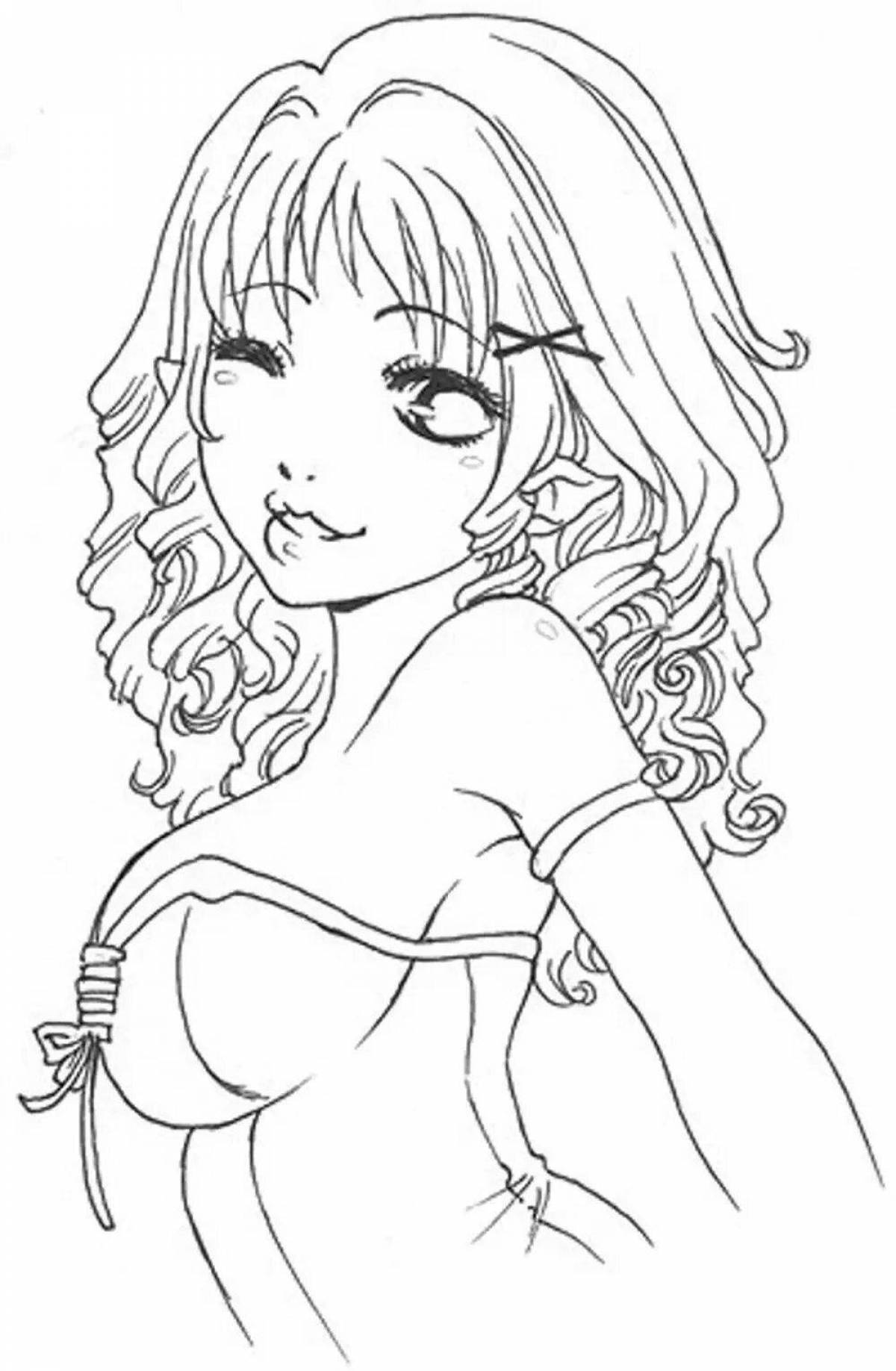 Bright anime coloring book