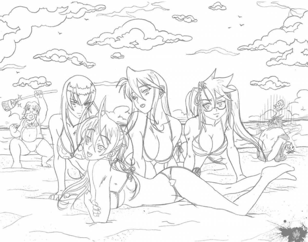 Coloring glamor anime nude