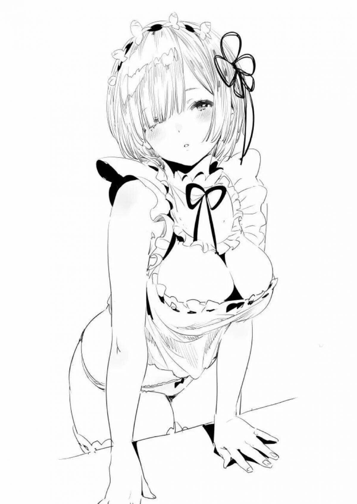 Coloring elegant anime nude