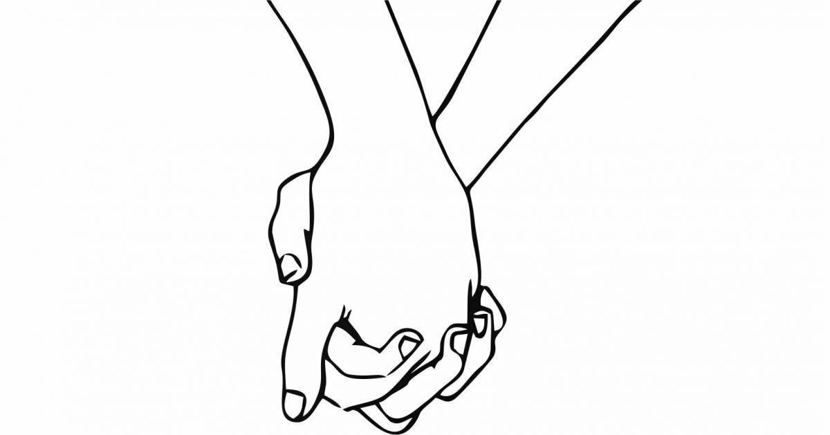 Color-frenzied 2 hands coloring page