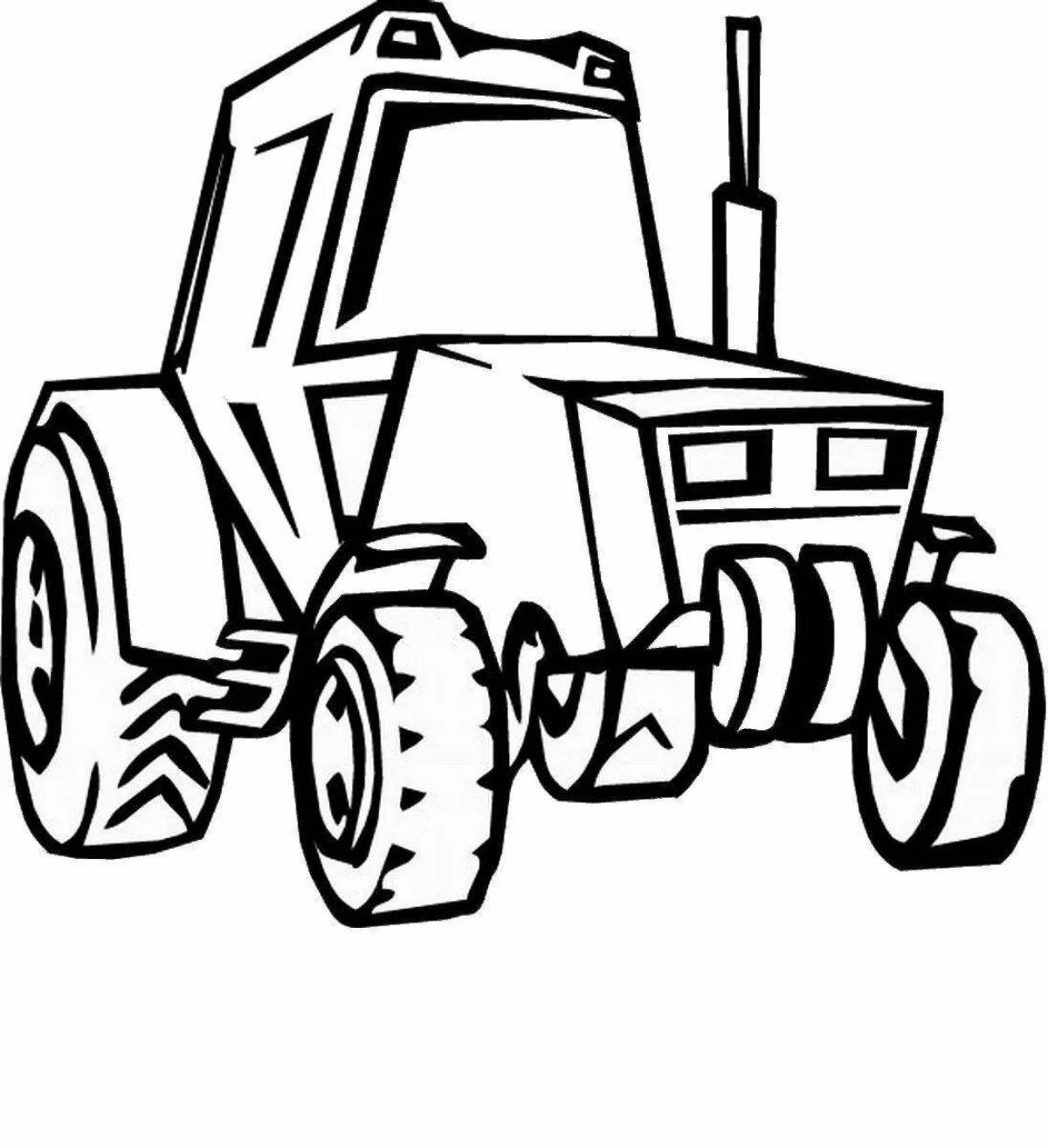 Intricate drawing of a tractor