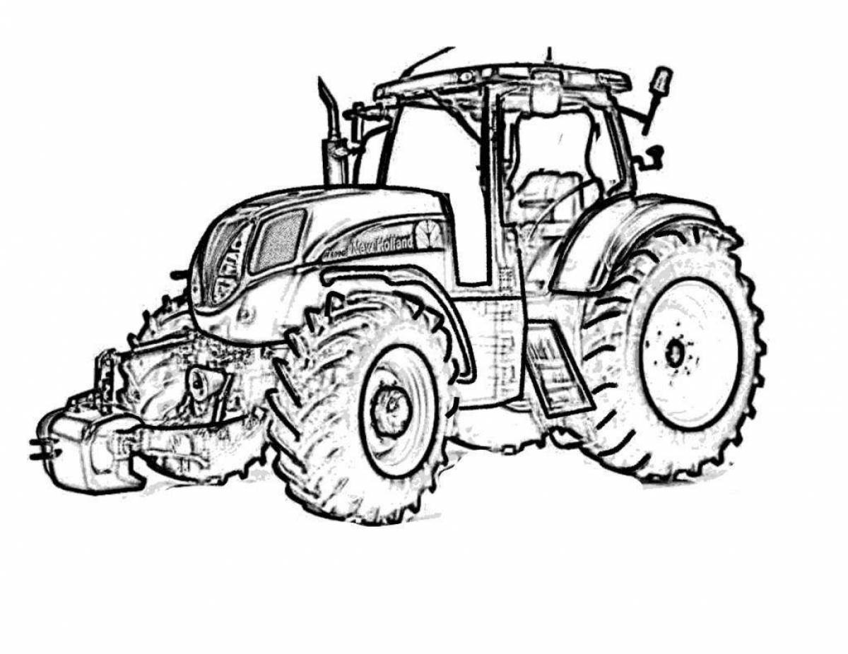 A striking drawing of a tractor