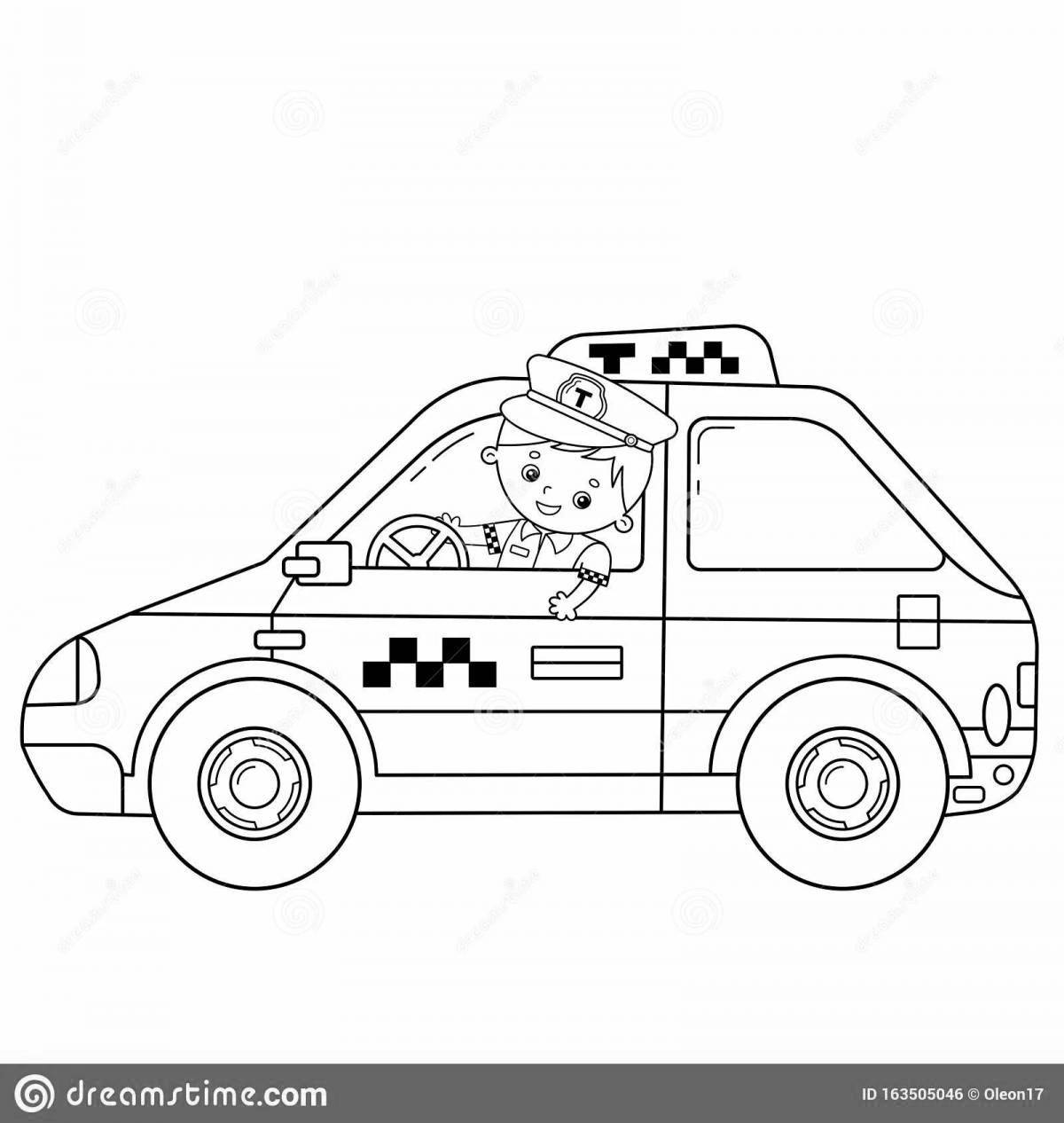 Colorful driver coloring page