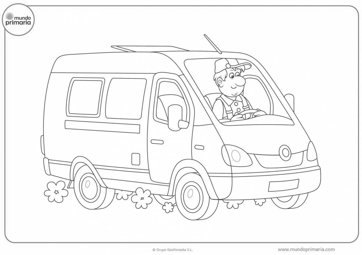 Animated driver coloring page
