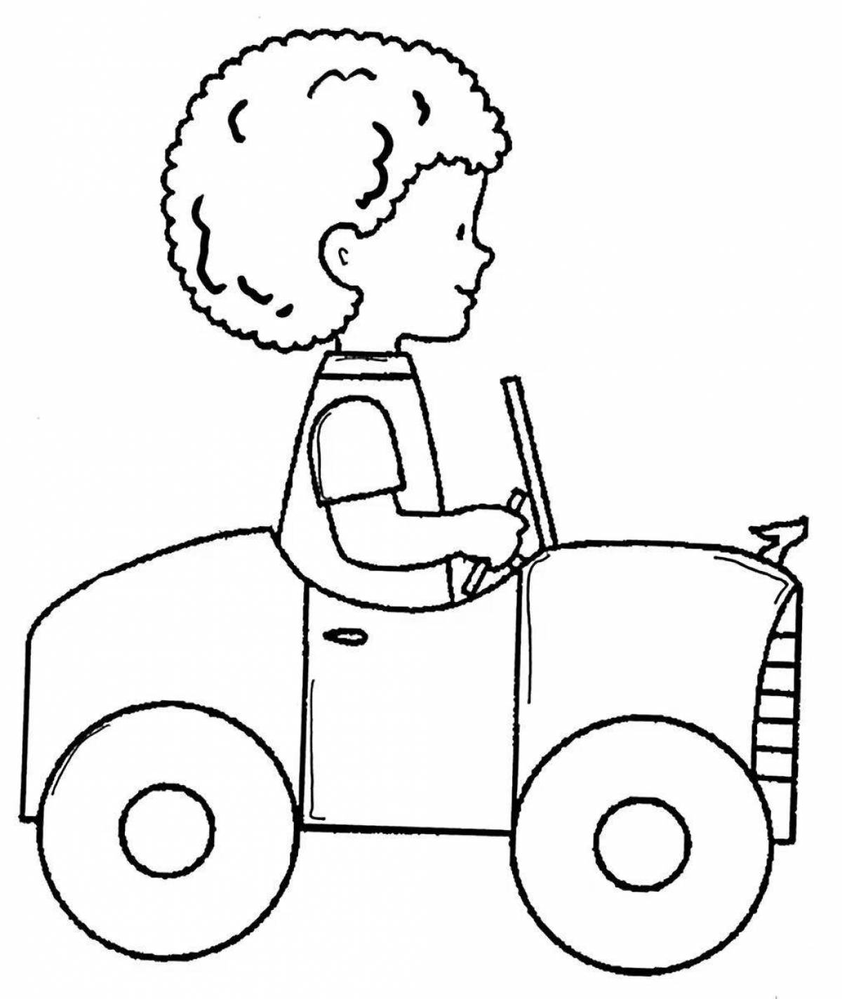 Coloring page energetic driver