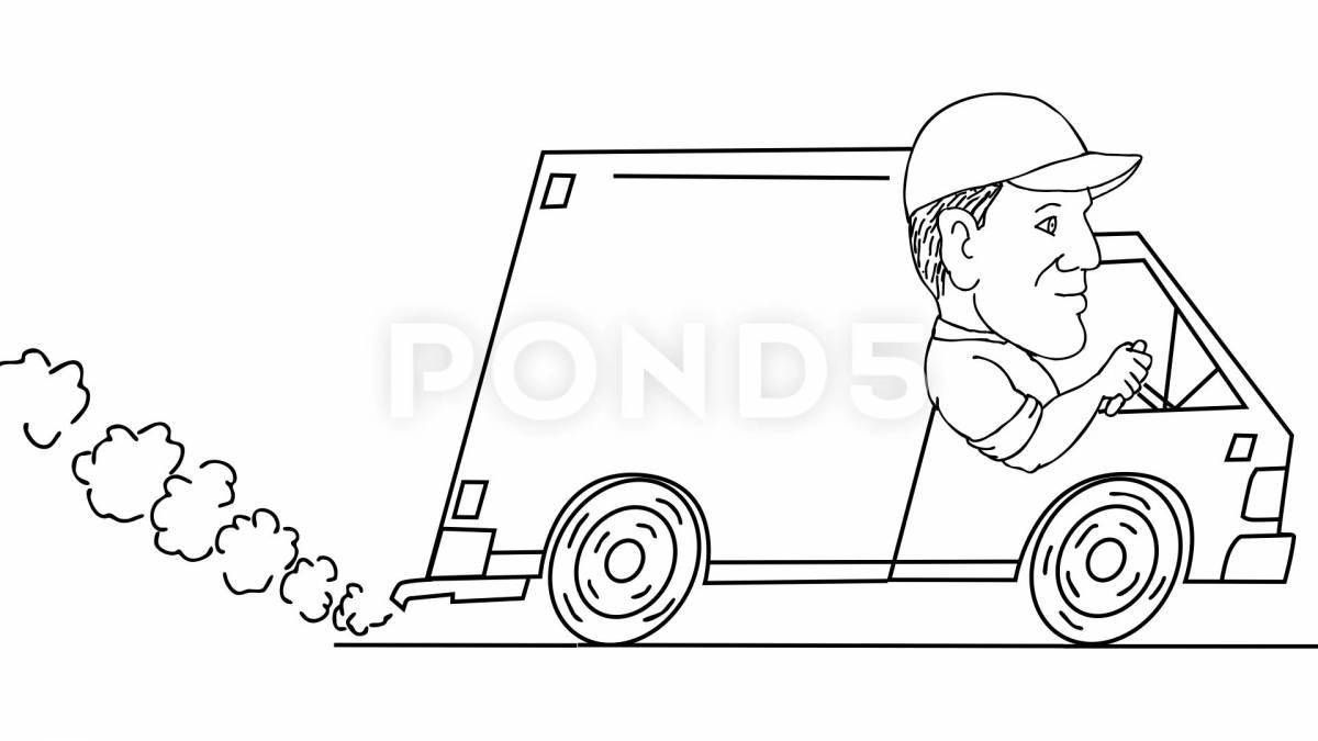 Charming driver coloring book