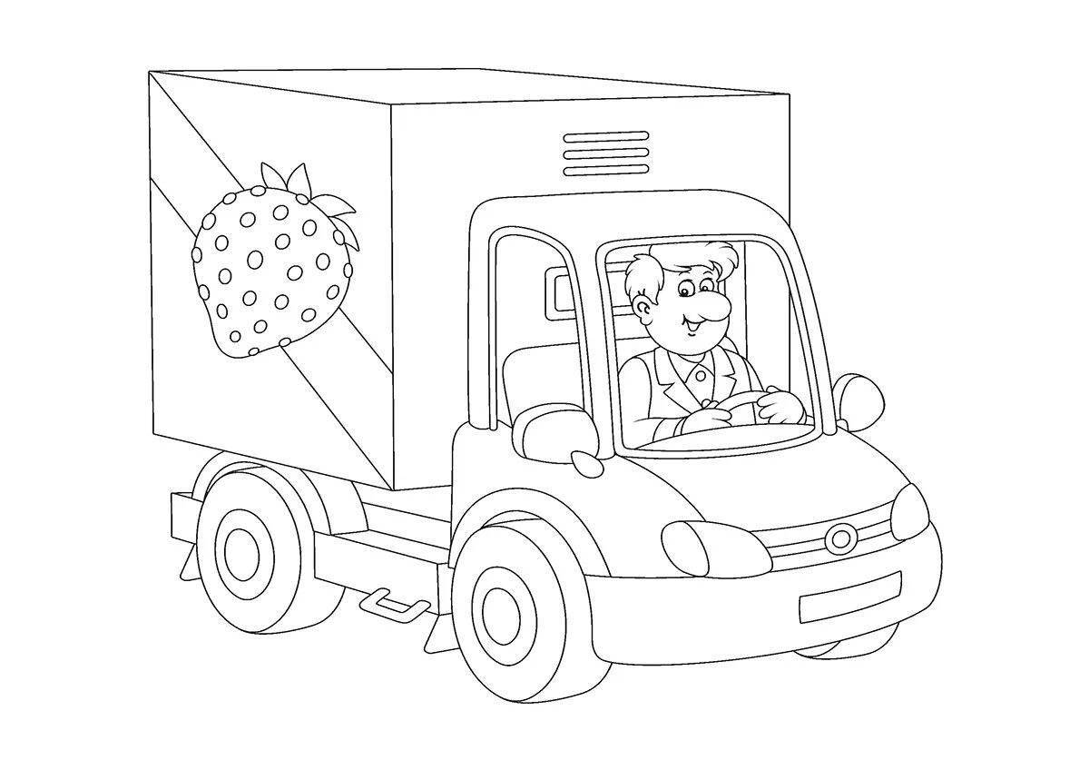 Charming driver coloring page