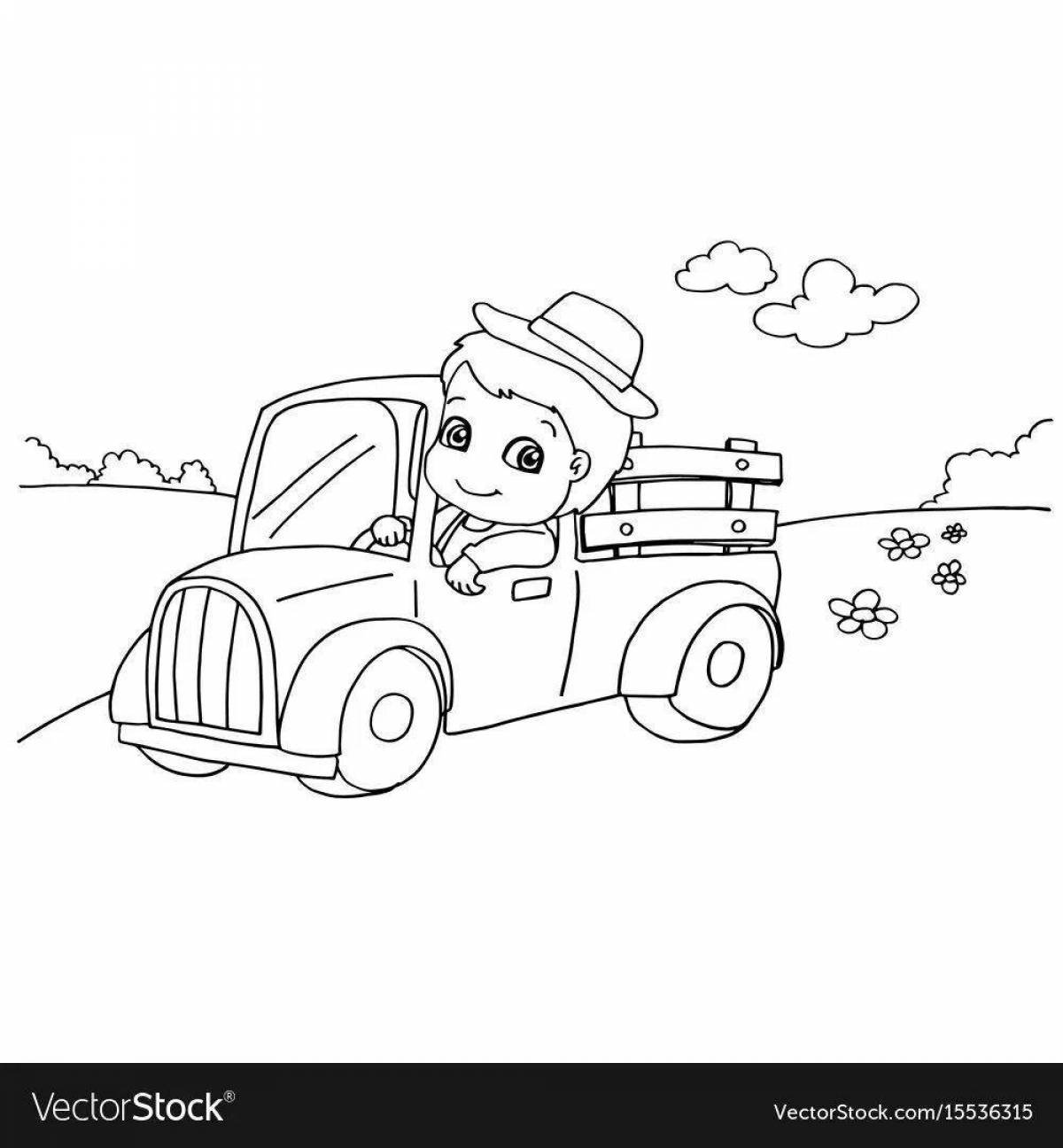 Coloring page calm driver