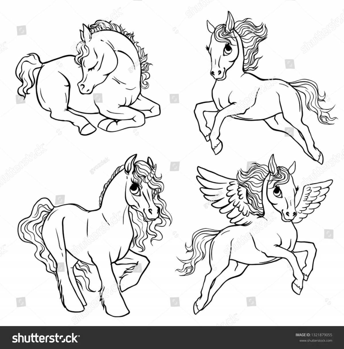 Great coloring of many unicorns
