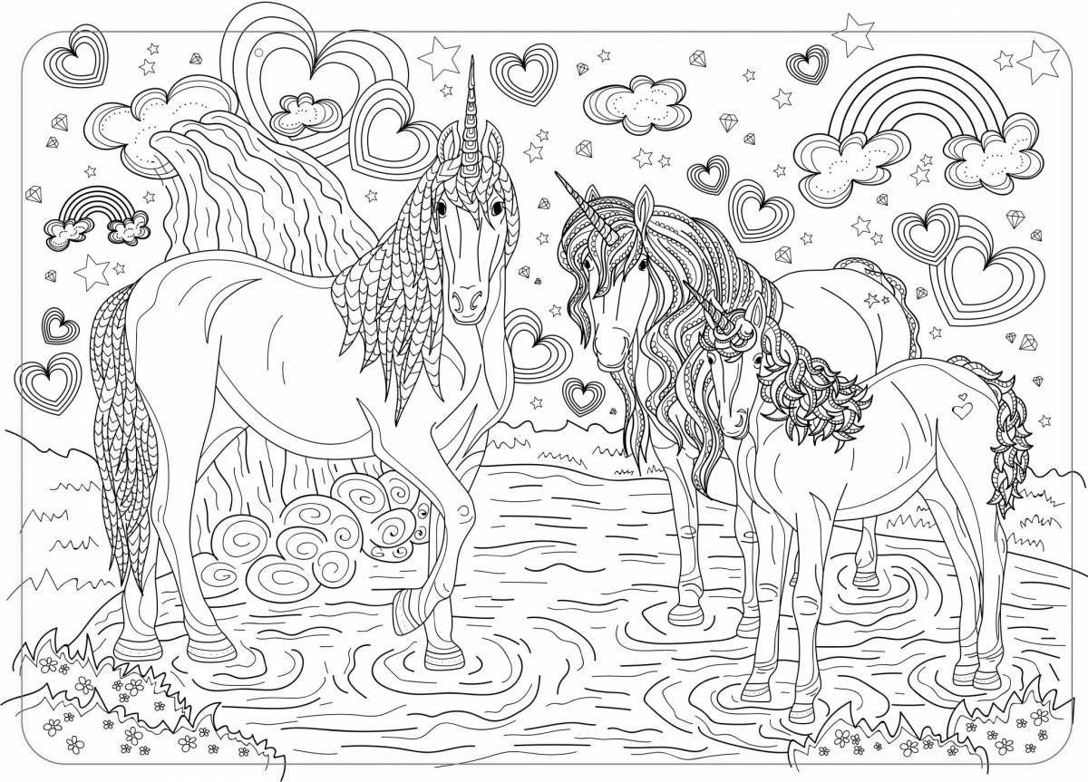 Riotous coloring of many unicorns