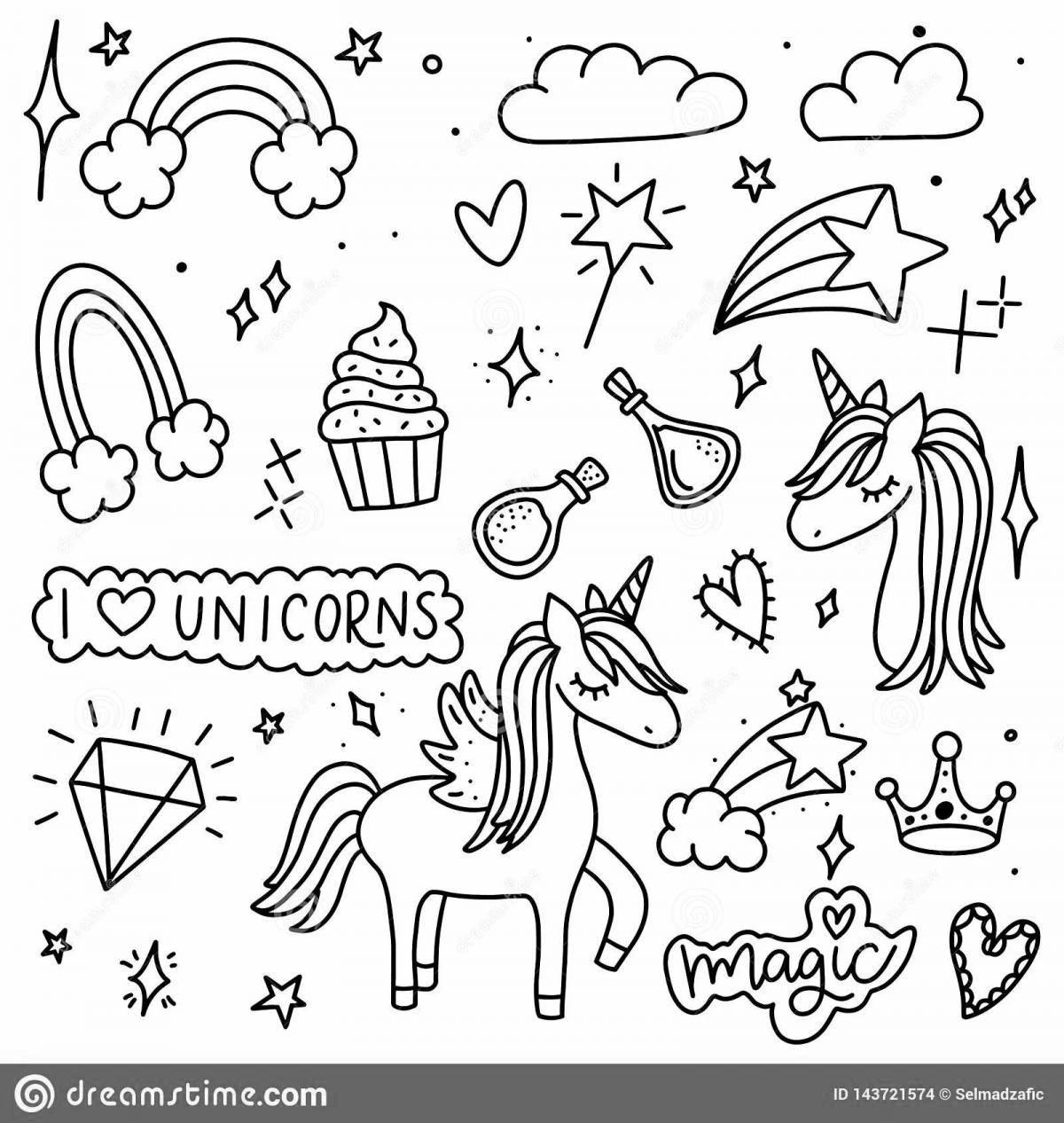 Mystical coloring of many unicorns