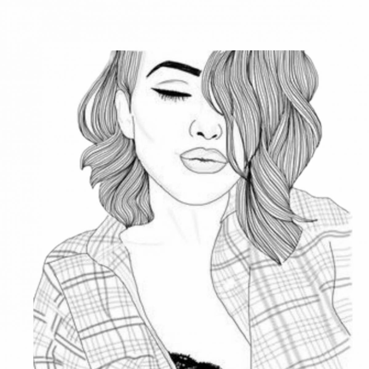 Stylish realistic people coloring book