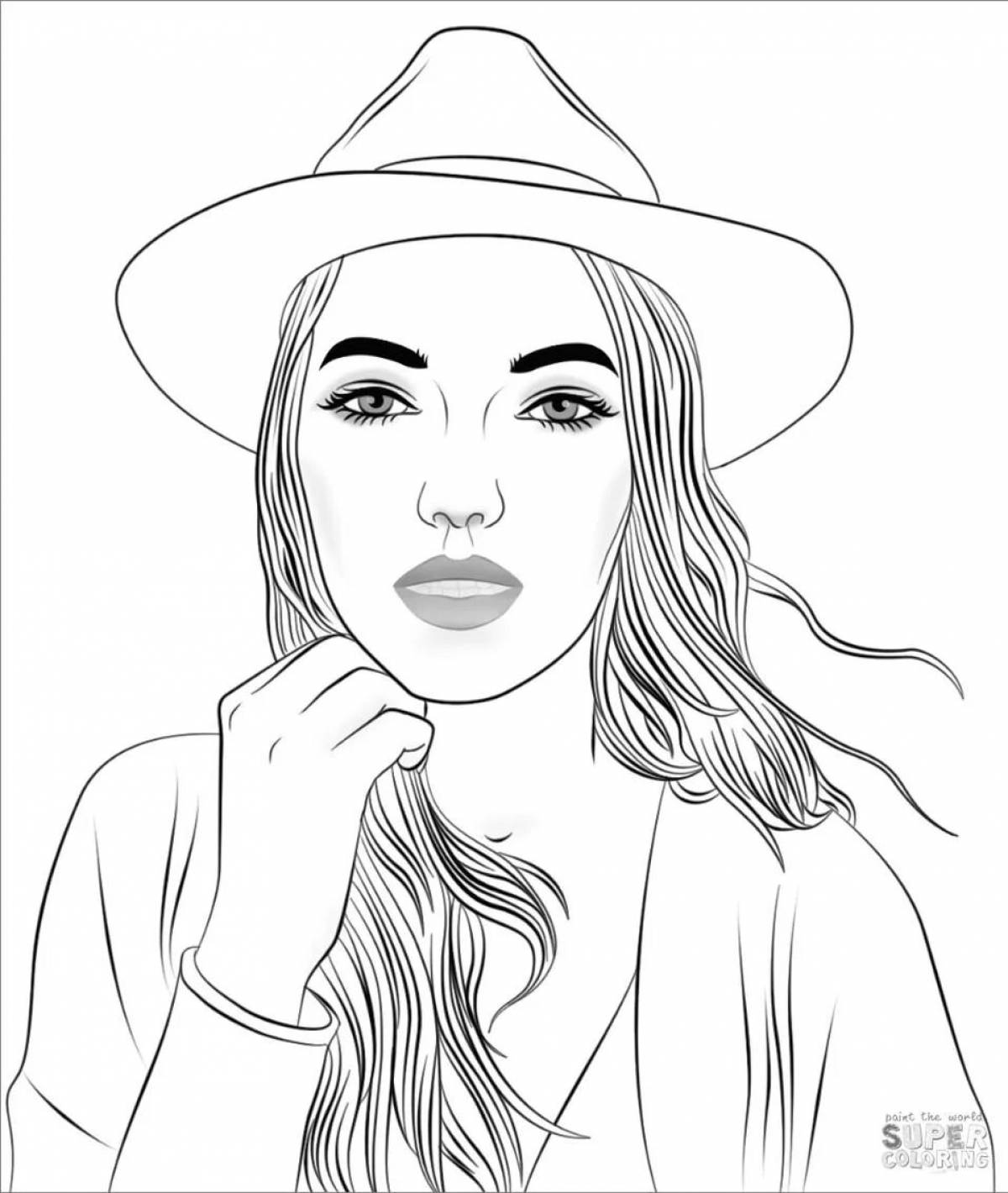 Authentic realistic people coloring pages