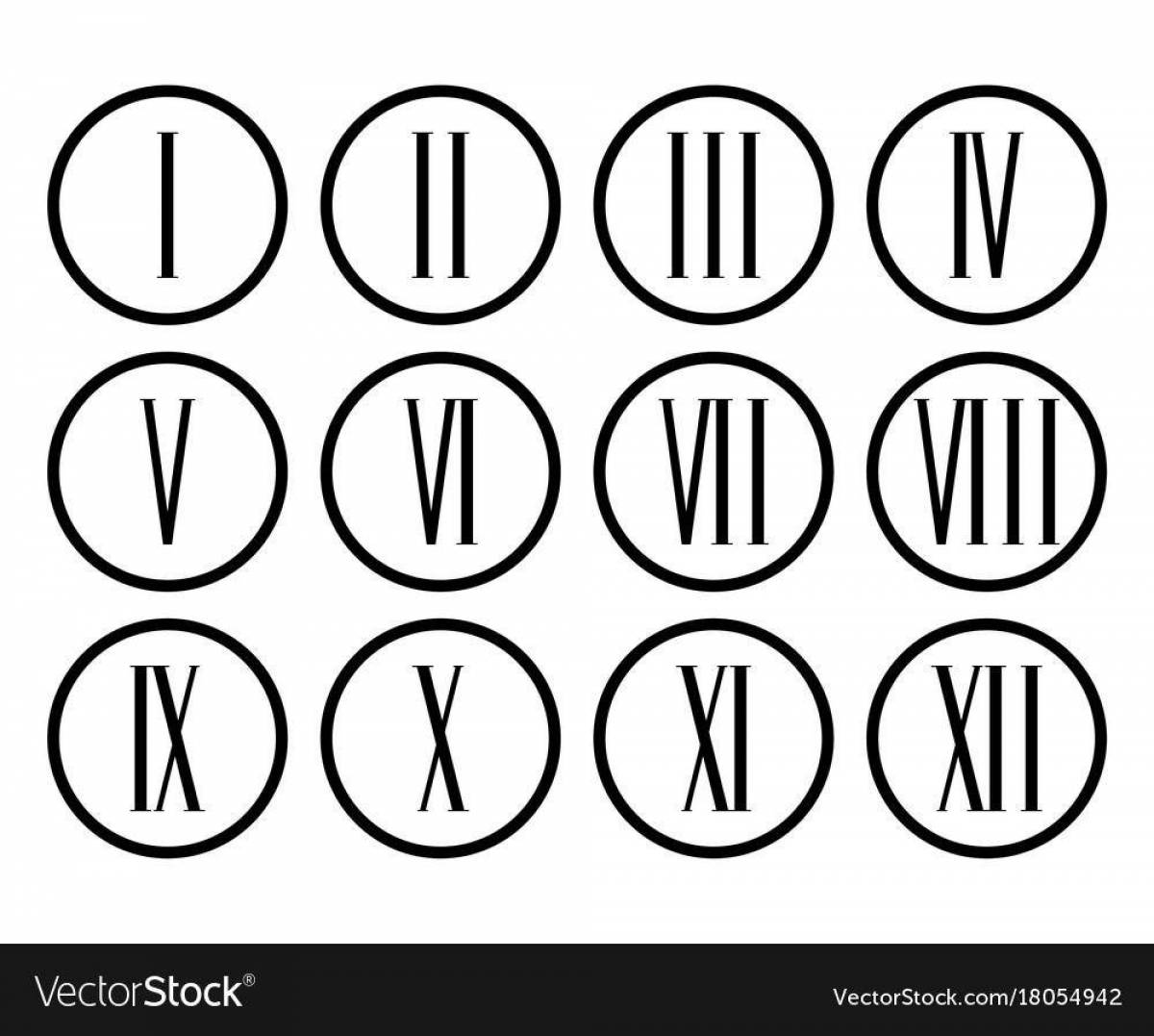 Fun coloring with roman numerals