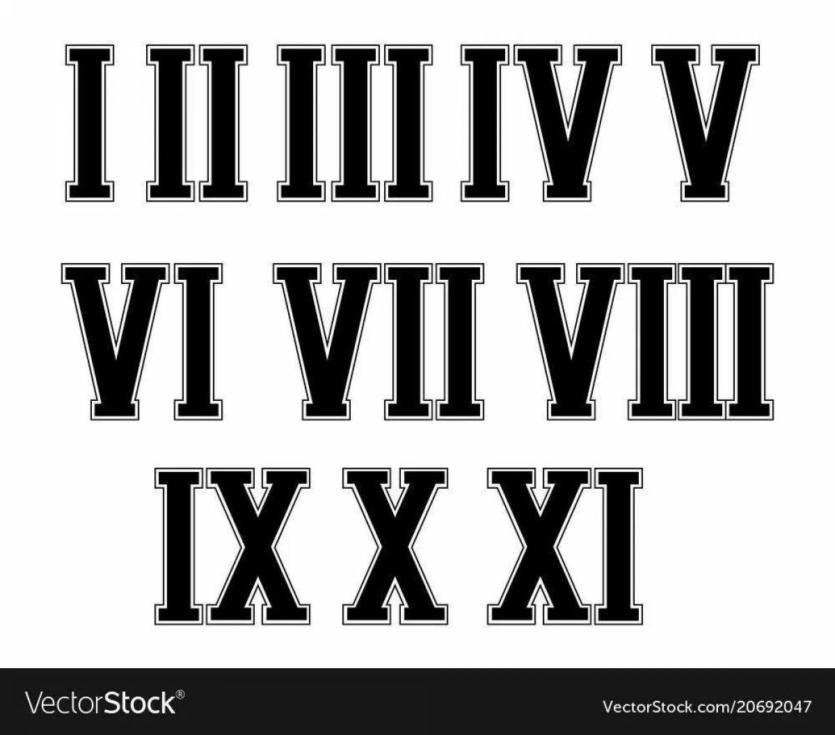 Colorful coloring of Roman numerals