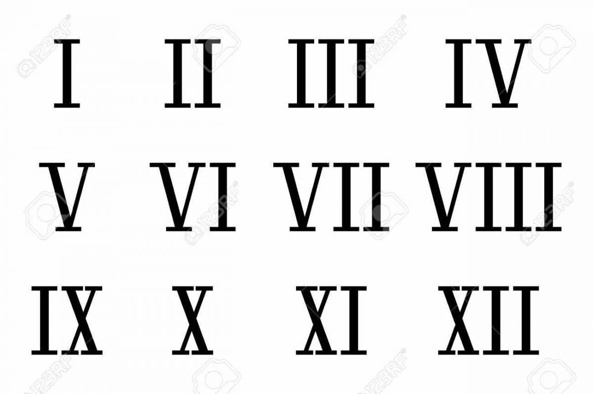 Coloured Roman numerals