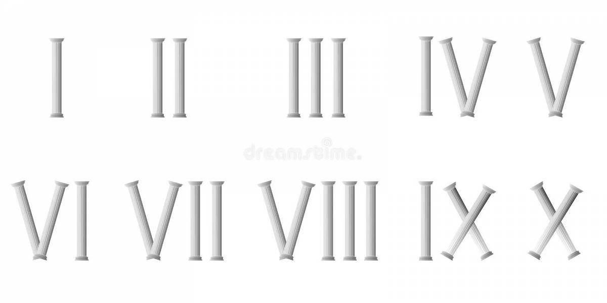 Roman numerals dynamic coloring