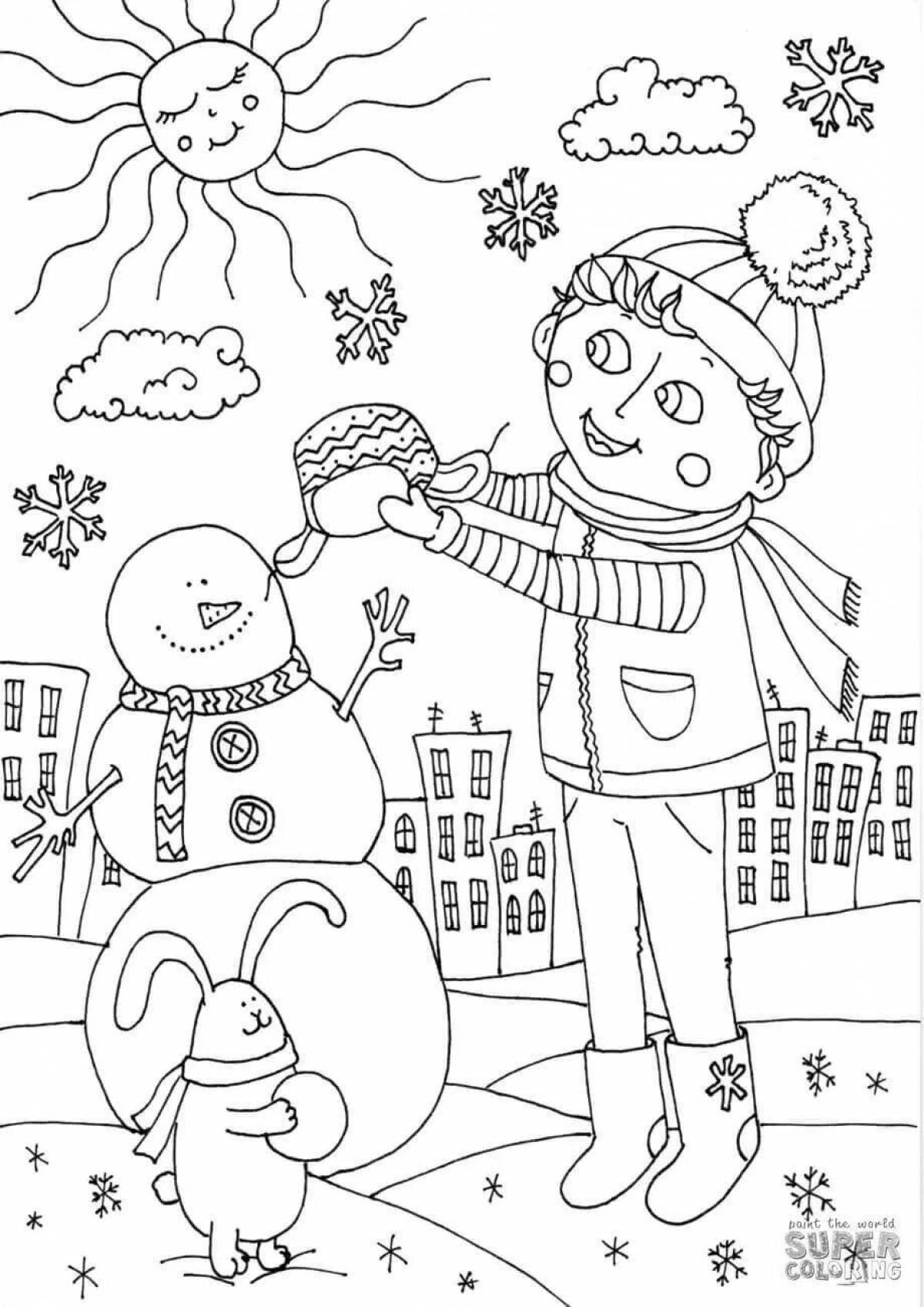 Exquisite winter months coloring book