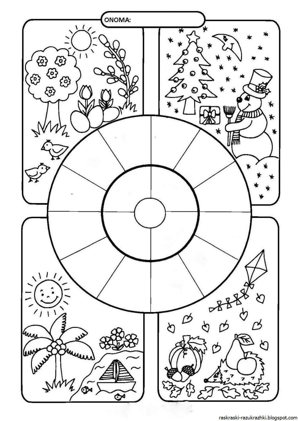 Luxury coloring book winter months
