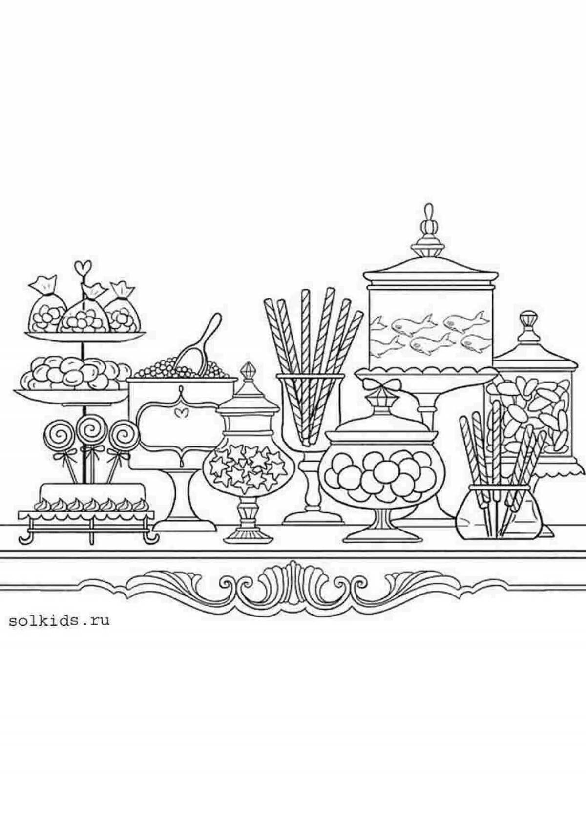 Photo Elegant holiday table coloring