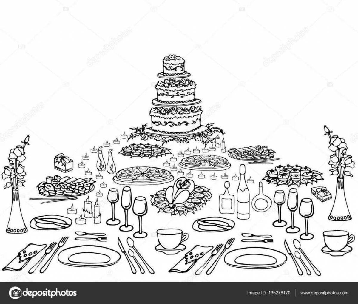 Photo Playful coloring holiday table