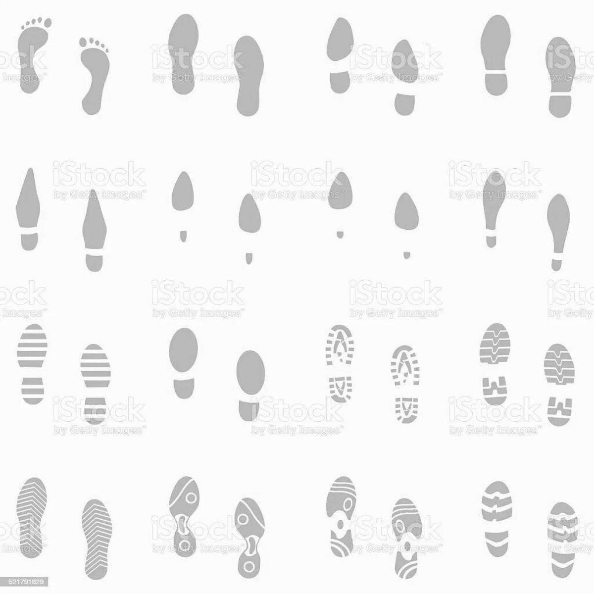 Coloring page awesome hare footprints
