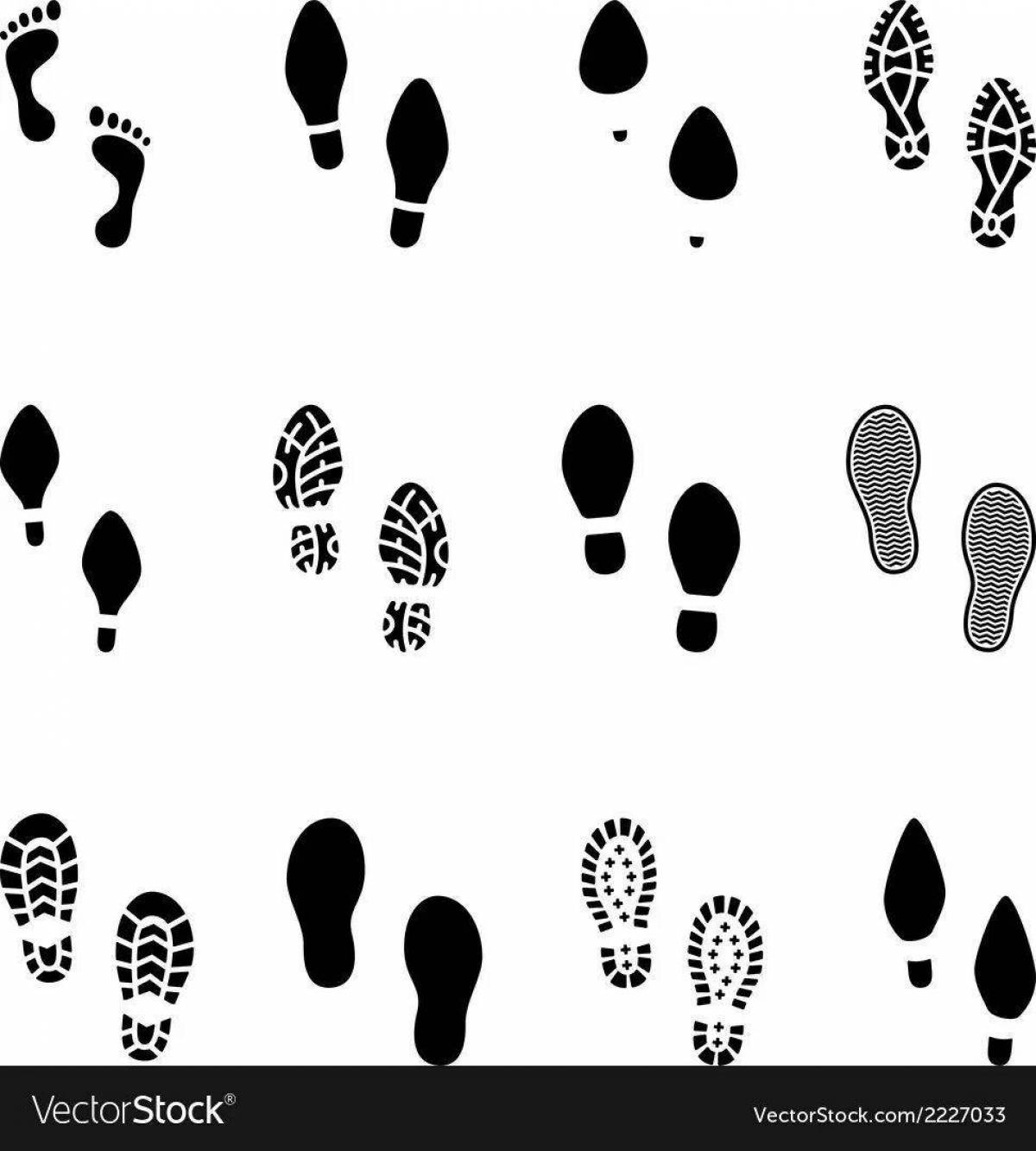 Coloring page wonderful hare footprints