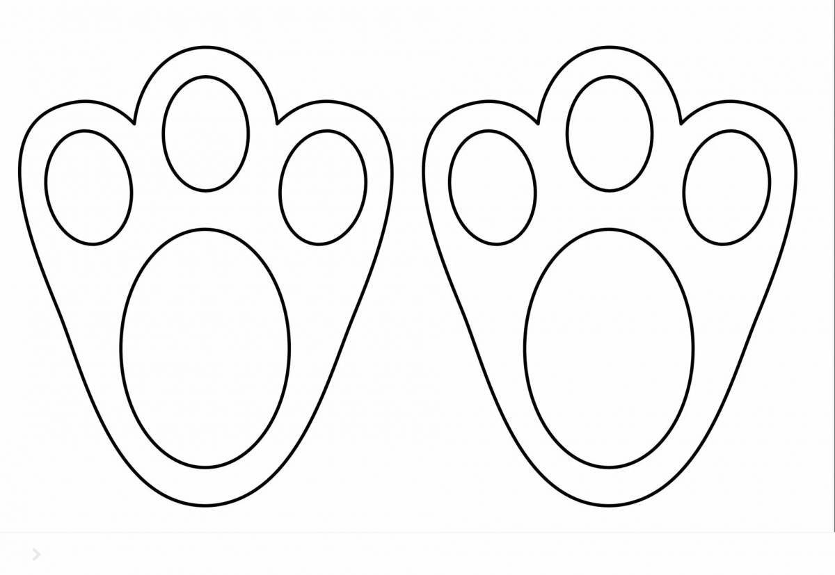 Coloring book shiny rabbit footprints
