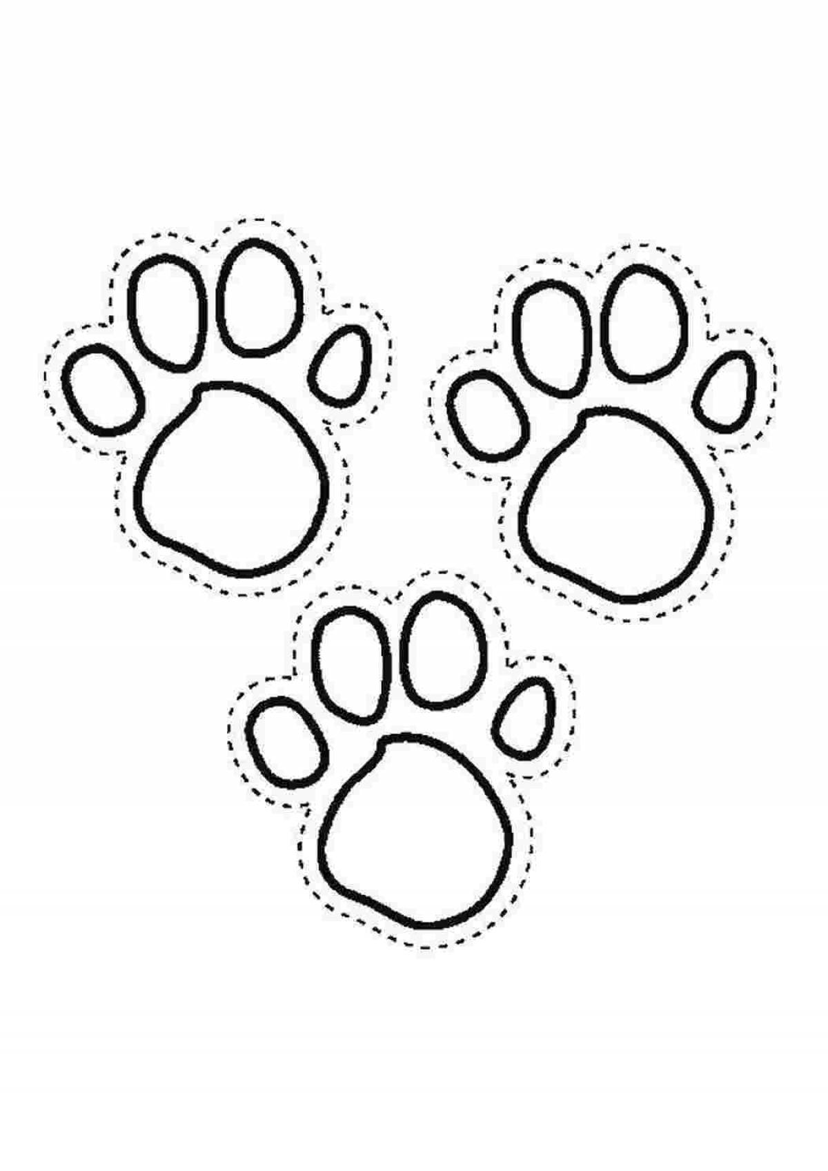Coloring page spectacular hare footprints