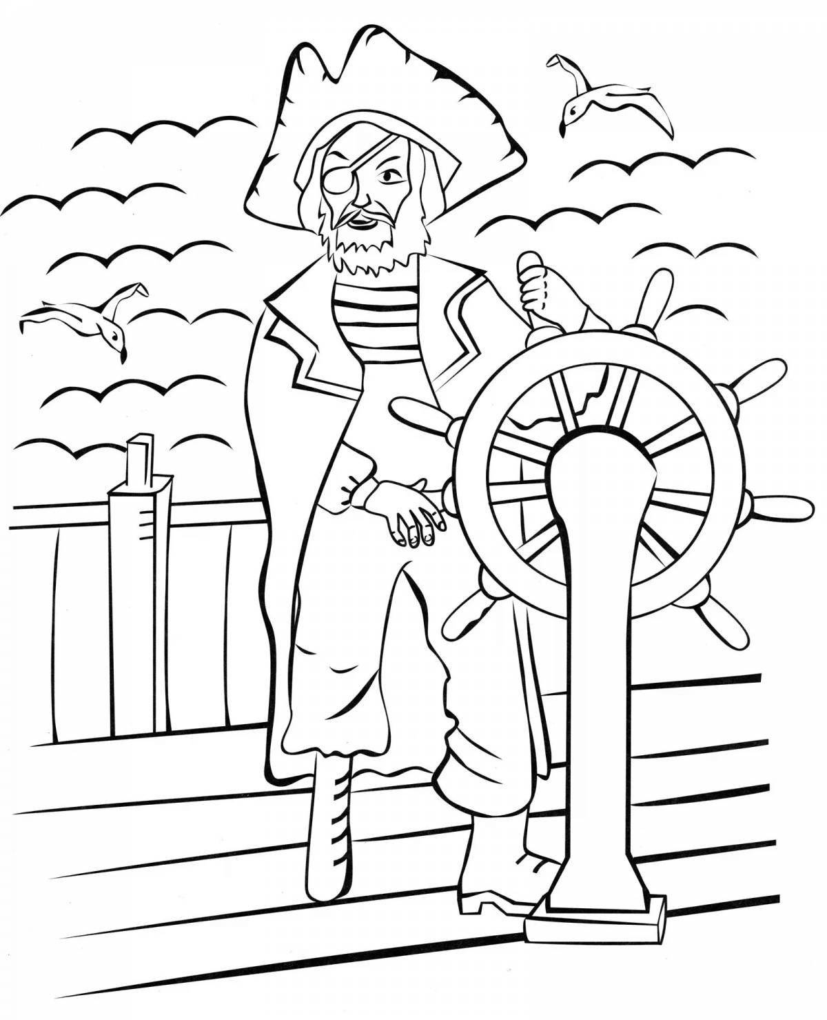 Coloring page glorious captain of the ship