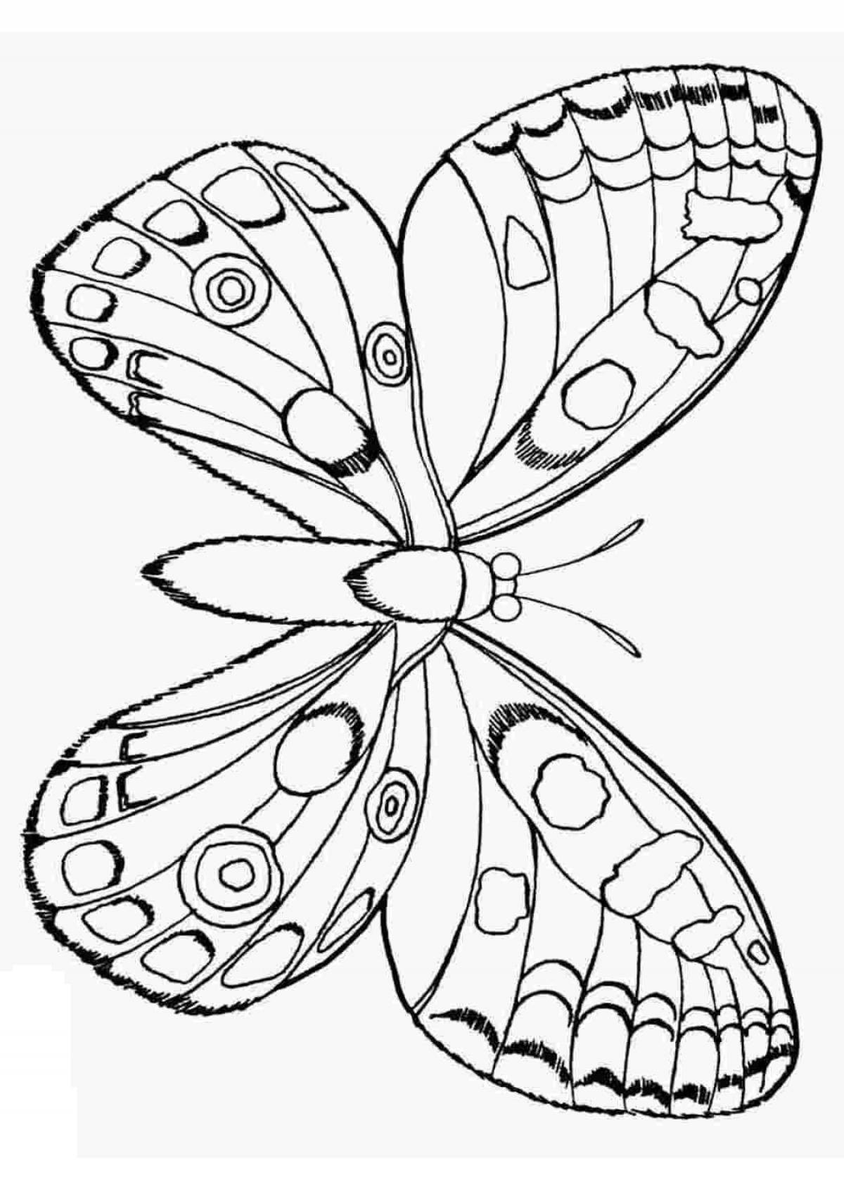 Раскраска светящаяся бабочка