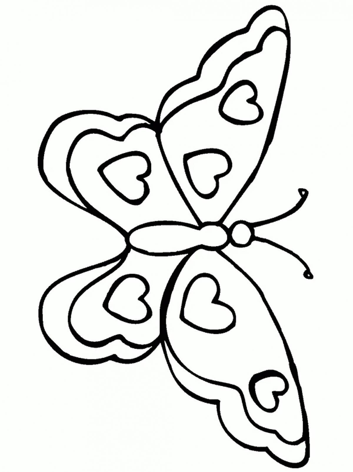 Раскраска ослепительная бабочка
