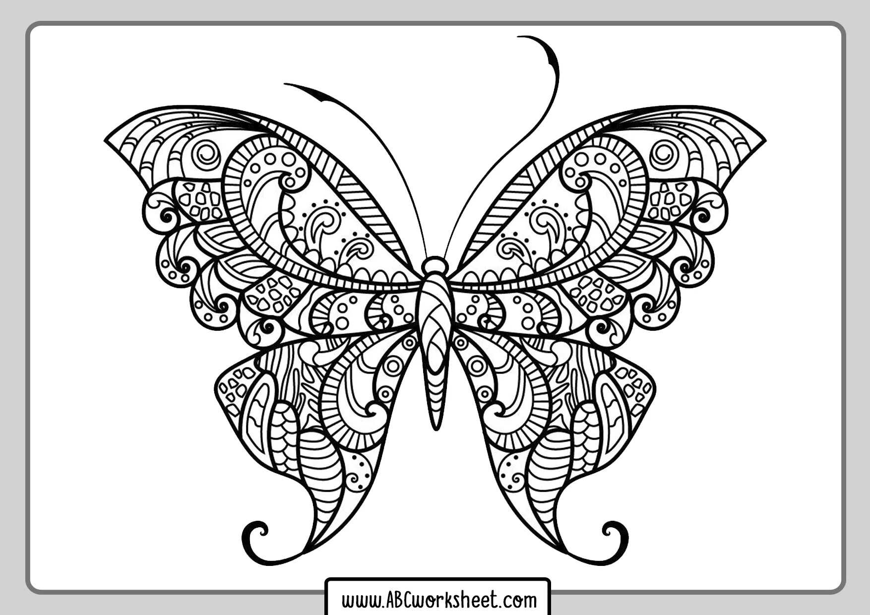 Playful butterfly coloring page