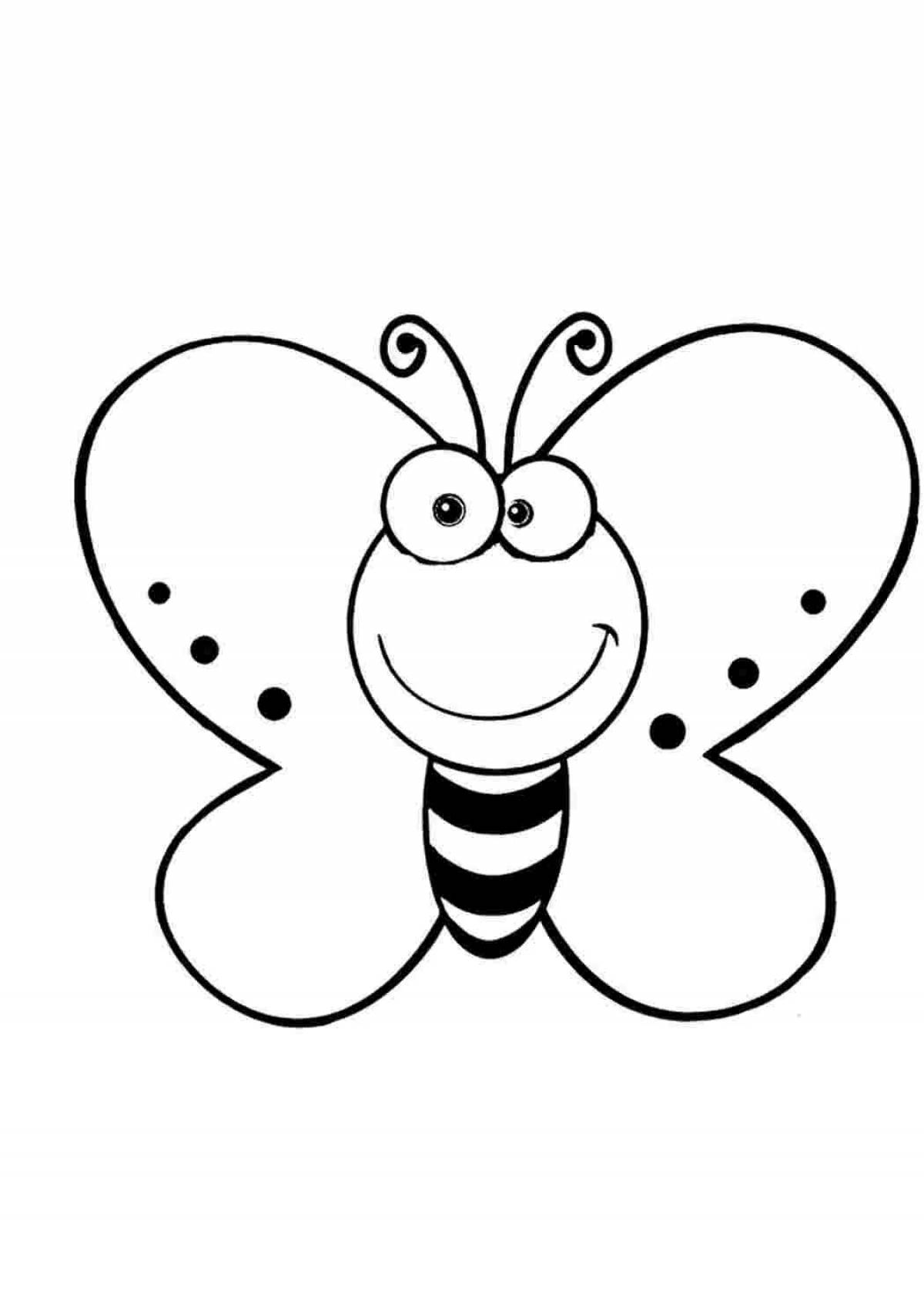 Gloriously lit butterfly coloring page