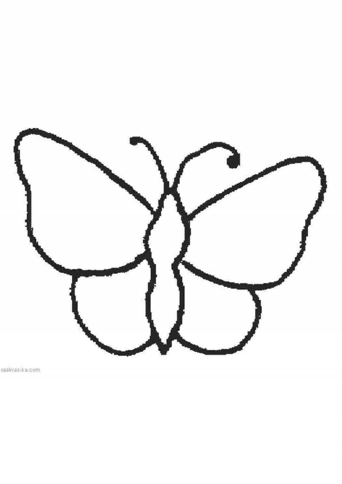 Brightly lit butterfly coloring page