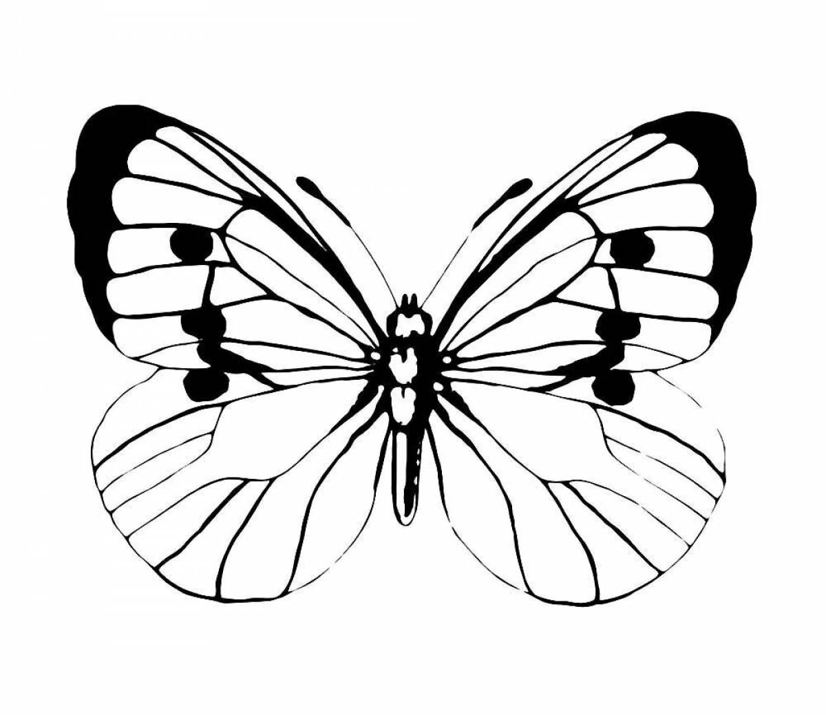 Colorfully lit butterfly coloring page