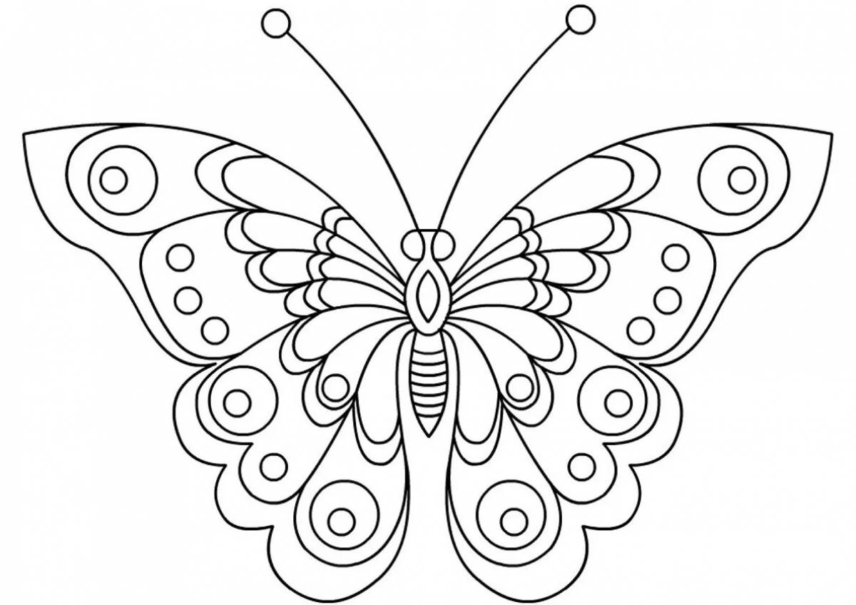 Brightly lit butterfly coloring book