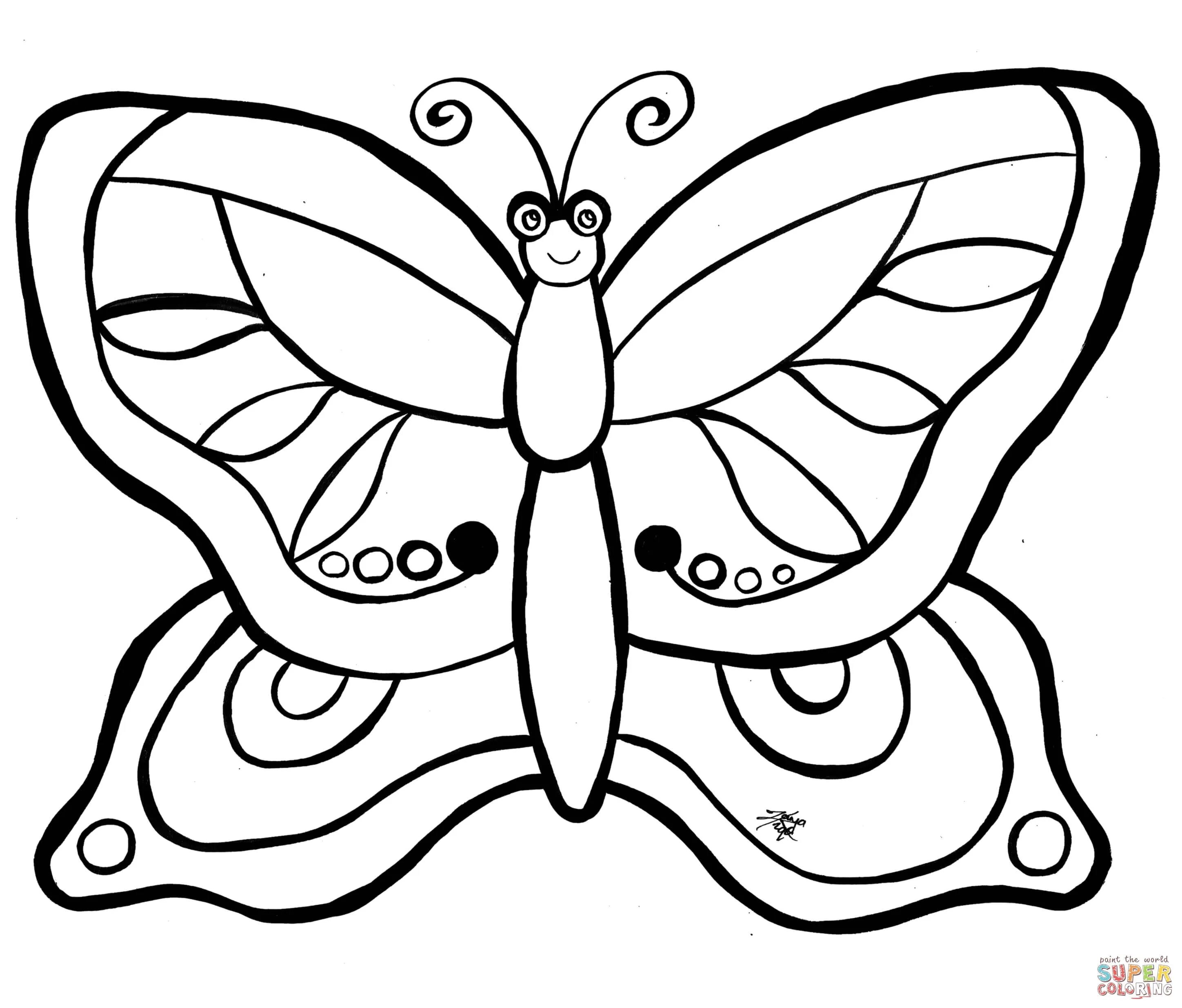 A fun colored butterfly coloring book