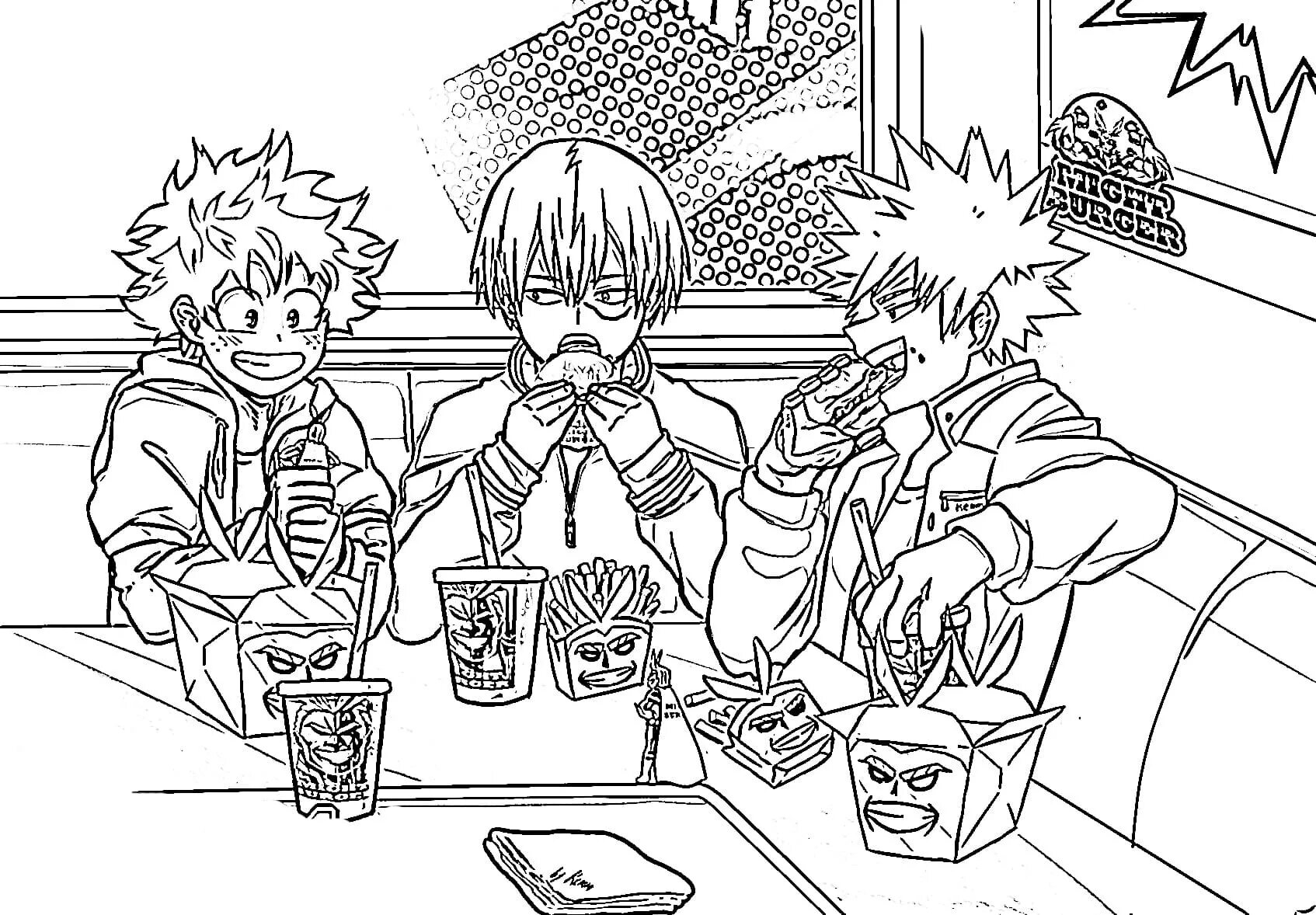 Dynamic hero academy coloring page