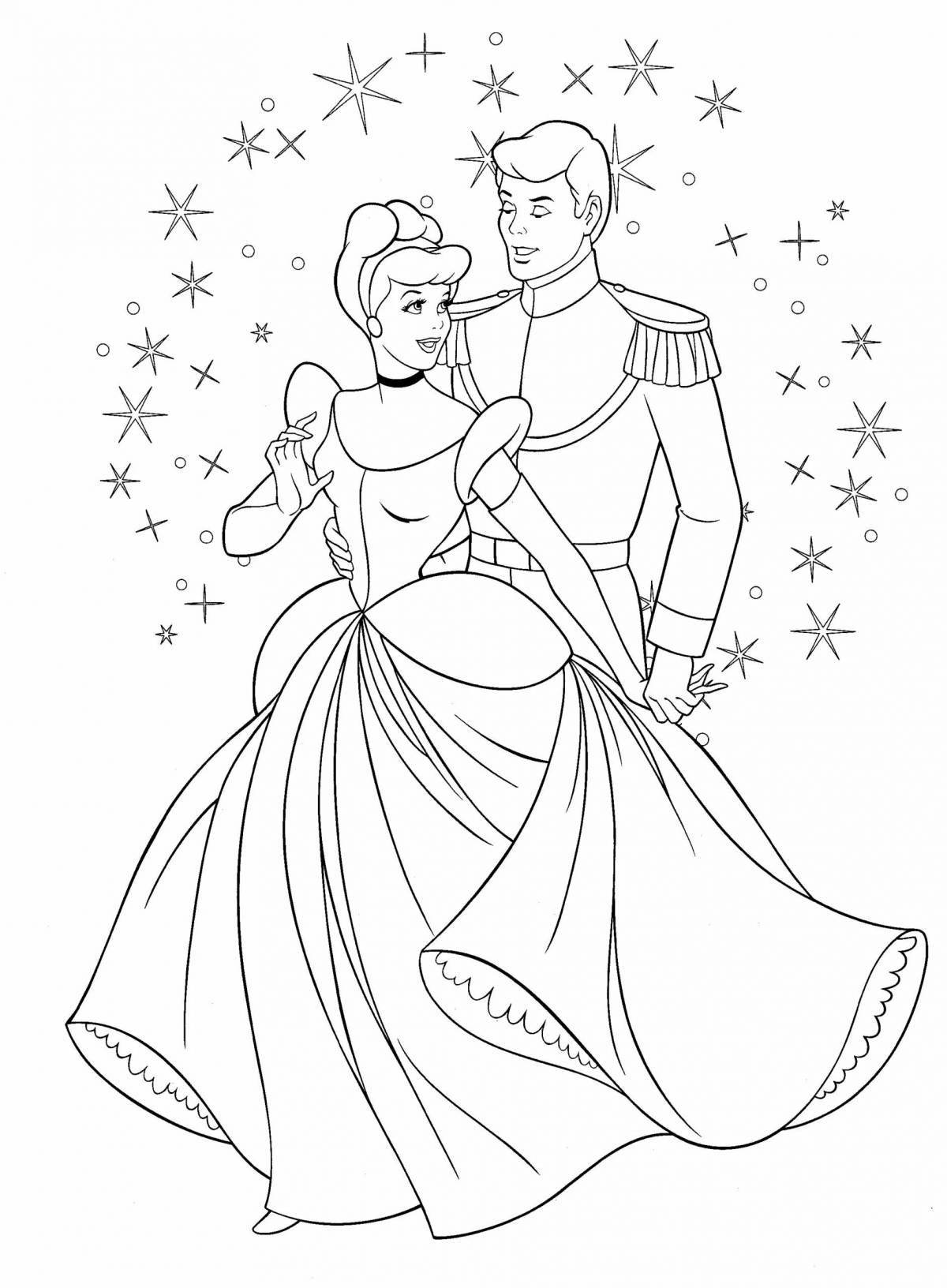 Disney shining cinderella coloring page