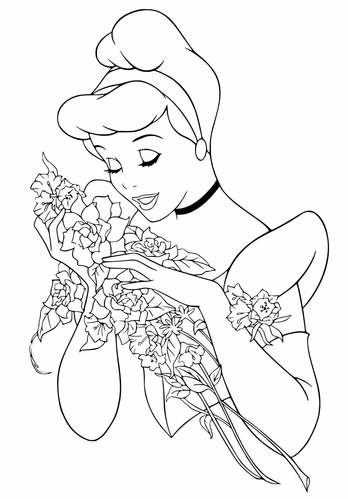 Раскраска А4, 8л ИД Лев Умная Disney Принцессы Золушка РУ 1933