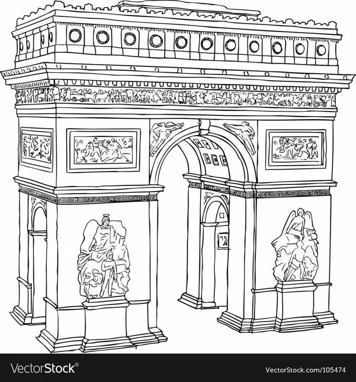 Coloring page majestic triumphal arch