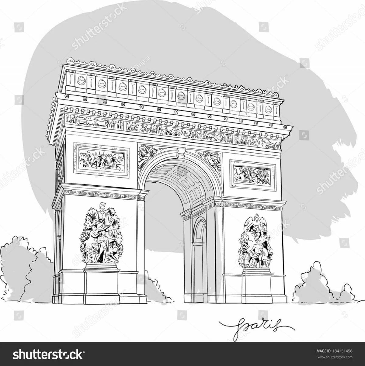 Large triumphal arch coloring page