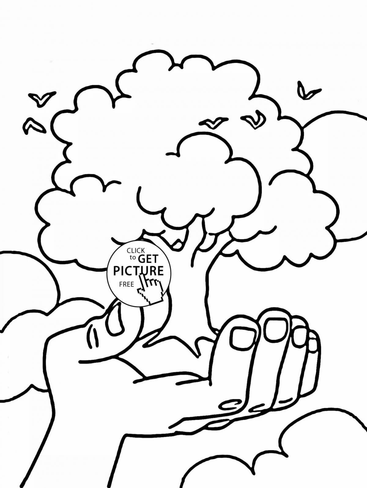 Coloring page magical plant care