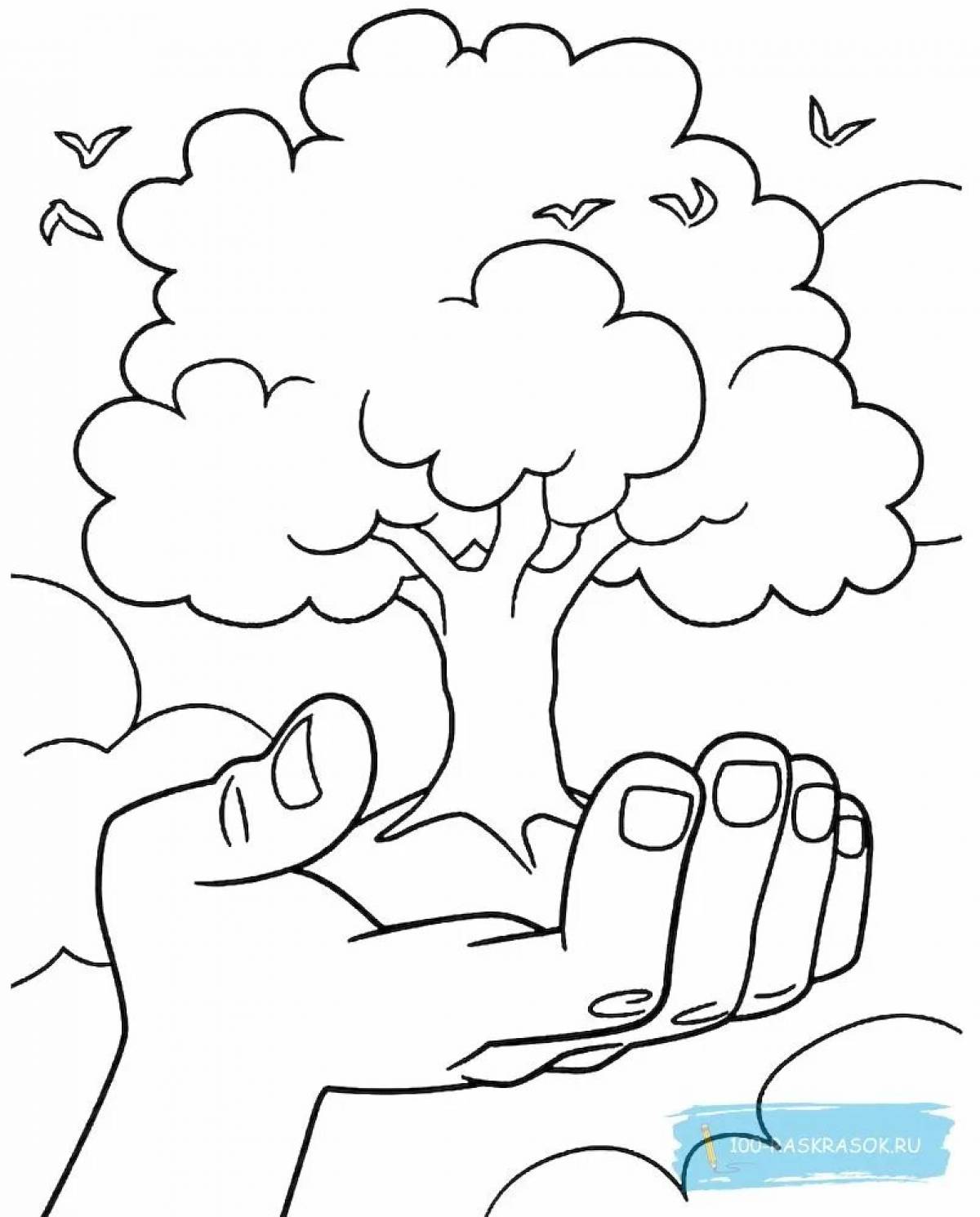 Coloring page dazzling plant care