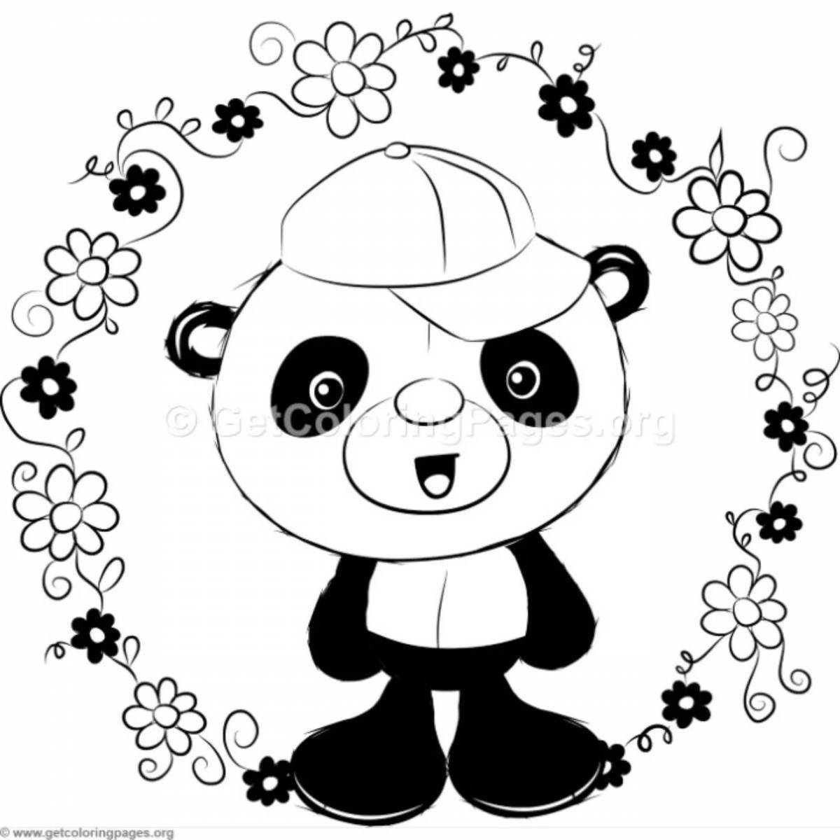 Joyful coloring panda bear