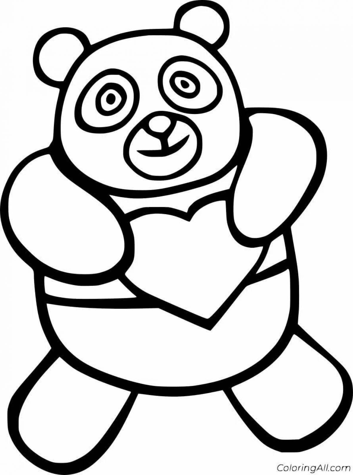Яркая раскраска медведь панда
