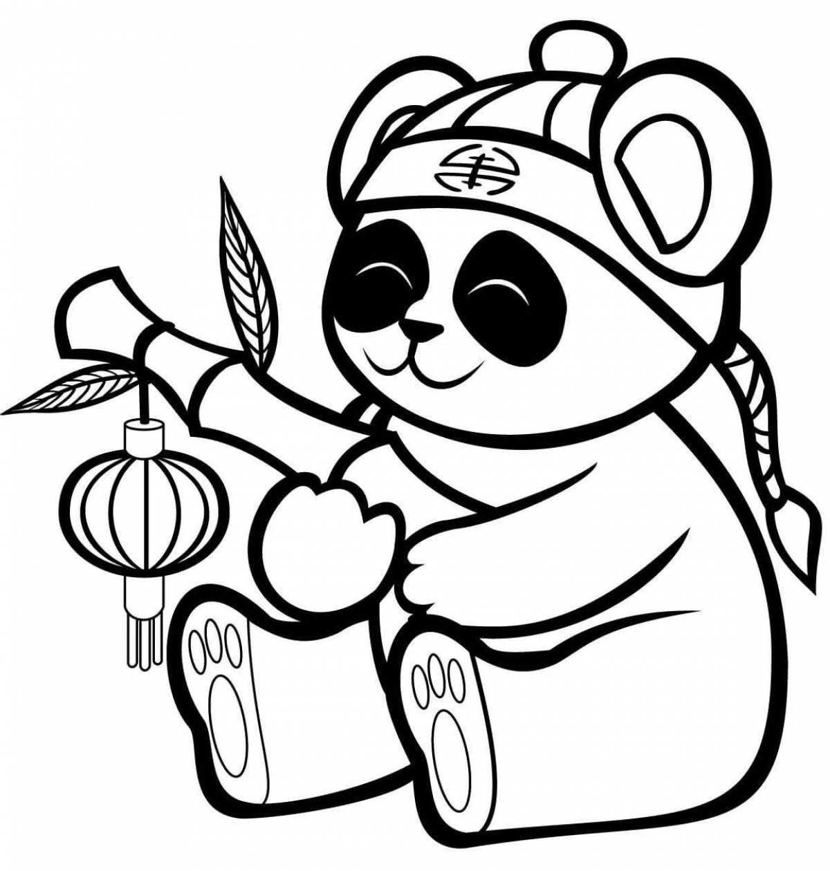 Hugging panda bear coloring book