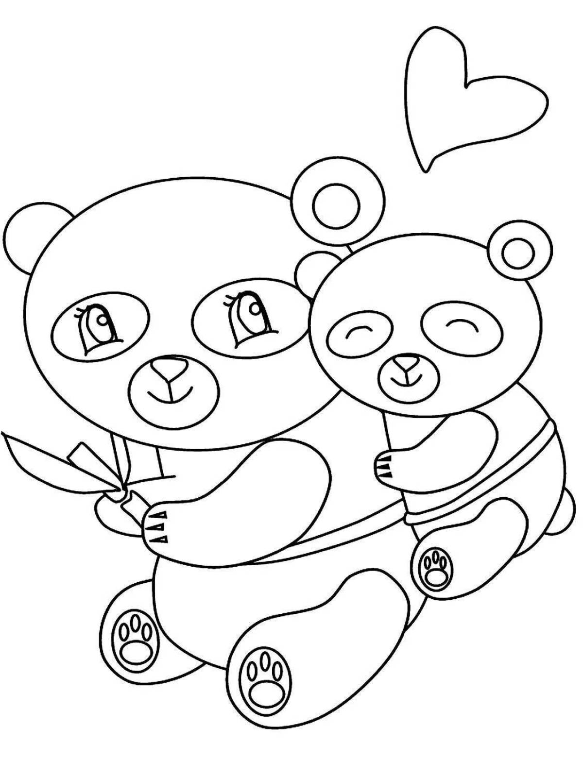 Naughty panda bear coloring book